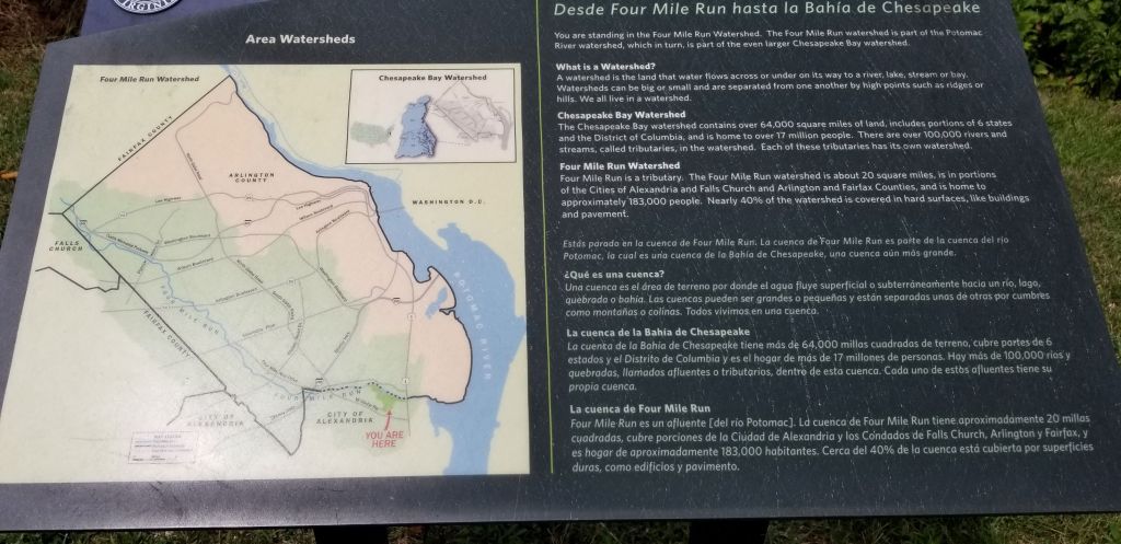 Photo of a map of Four Mile Run watershed
